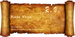Rada Vida névjegykártya
